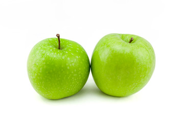 Fresh green apple isolated on white background