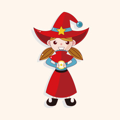 witch cartoon theme elements