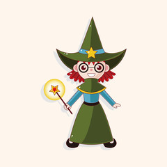 witch cartoon theme elements
