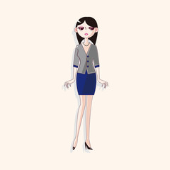 lady girl cartoon theme elements