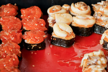 Sushi roll.  Food of Japanese cuisine.