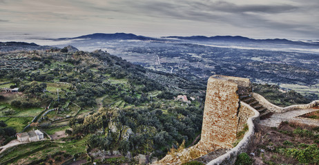 Fototapeta na wymiar Rural area from castle, Spain