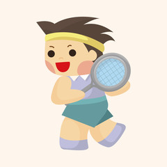 tennis player theme elements
