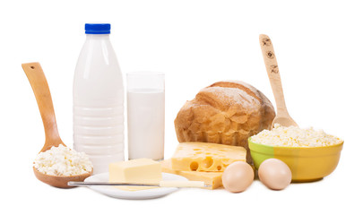Dairy products and bread.