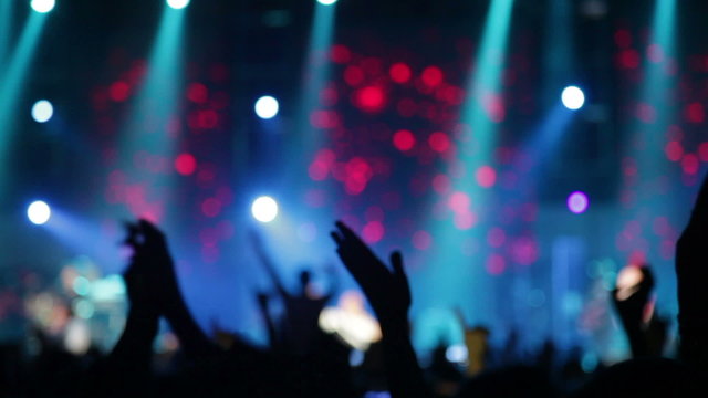 Footage of a crowd partying at a rock concert - 1080P HD Video