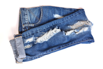 Texture of jeans trousers