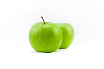 Fresh green apple isolated on white background