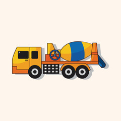 Fototapeta premium Cement mixer trucks theme elements
