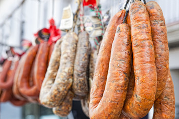 chorizos hanging stall