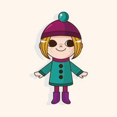 lady girl cartoon theme elements