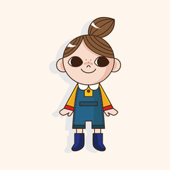 lady girl cartoon theme elements