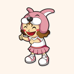 lady girl cartoon theme elements