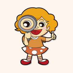 lady girl cartoon theme elements