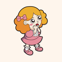 lady girl cartoon theme elements