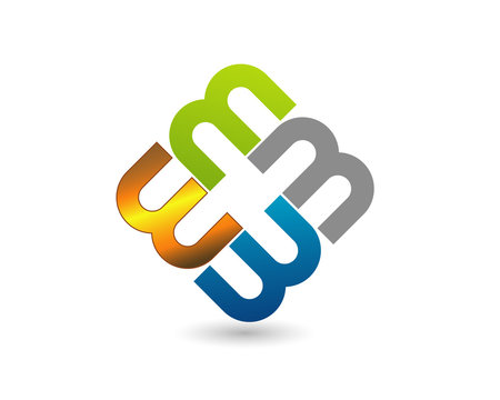 letter e m w cross health logo
