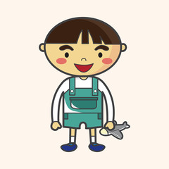 family boy character flat icon elements background,eps10