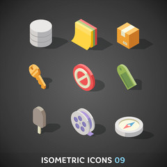 Flat Isometric Icons Set 9 © Perfect Vectors