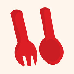 baby spoon and fork theme elements
