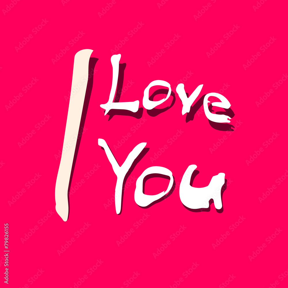 Poster I Love You Title on Red Background