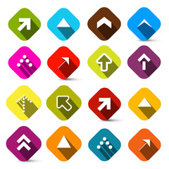 Colorful Vector Arrows Set in Squares