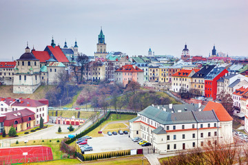 Lublin old town panorama, Poland. - obrazy, fototapety, plakaty