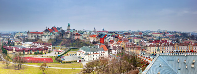 Lublin old town panorama, Poland. - obrazy, fototapety, plakaty