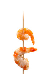 Grilled shrimps on a stick.
