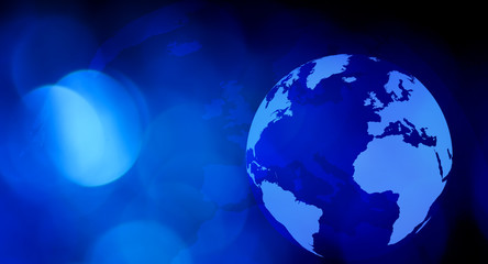 Blue world globe presentation background