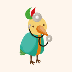 animal bird doctor cartoon theme elements