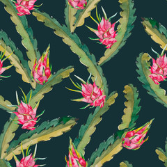 Fototapeta premium Exotic leaves and fruit. Vector.