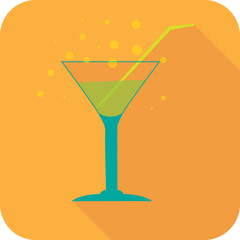 Glass cocktails flat design stylized vector party