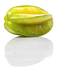 Starfruit or carambola over white background