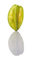 Starfruit or carambola over white background