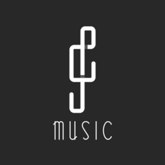 Music key logo, overlapping lines, black and white icon