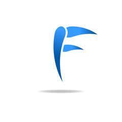 F letter blue logo, web icon