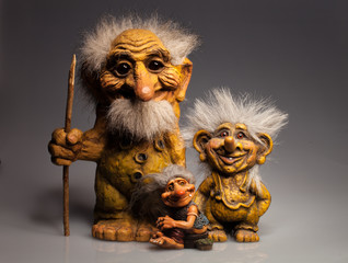 statuettes goblins troll symbols Norway - obrazy, fototapety, plakaty