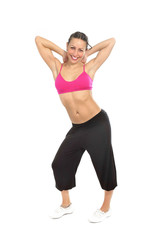 Fototapeta na wymiar young sexy girl posing seductive in sport bra fitness concept