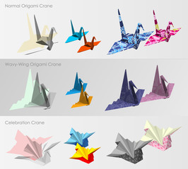 Origami Crane template set
