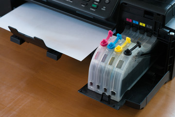 Refillable ink tanks of a inkjet printer