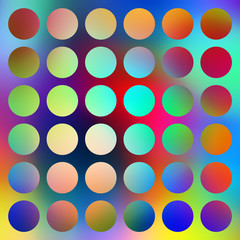 Bright graduated color circles abstract.