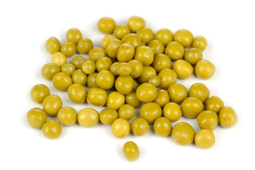Canned Green Peas Isolated on White Background