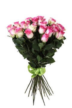 Fototapeta big bouquet of pink roses