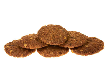 Bio cereal cookies isolated on white background