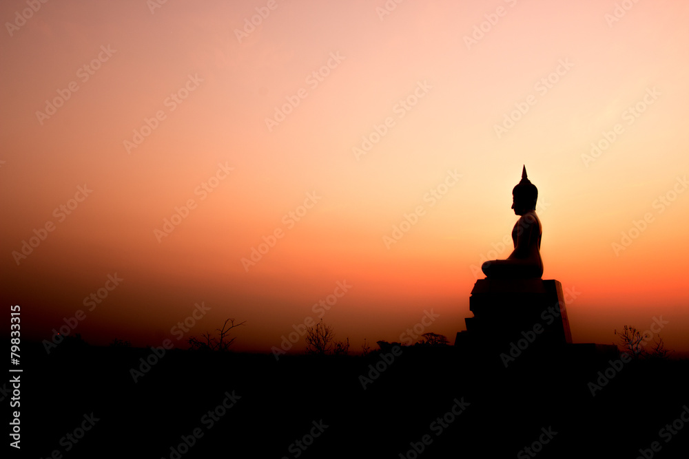 Wall mural sunset and buddha