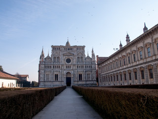 Certosa di Pavia. Picture of the church inside the large garden.