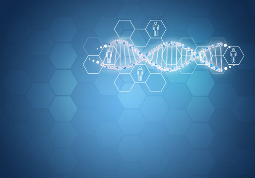 Unites All Human Gene DNA. Background With Hexagon And