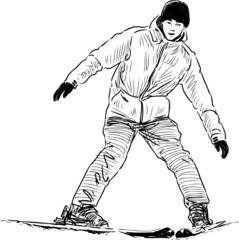 teenager on the skis