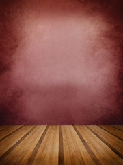 Retro grunge texture background with wooden floor platform foreg