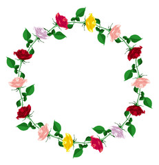 Round frame with roses