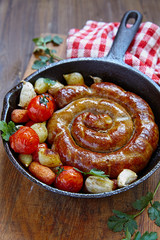 Roasted sausage with vegetables